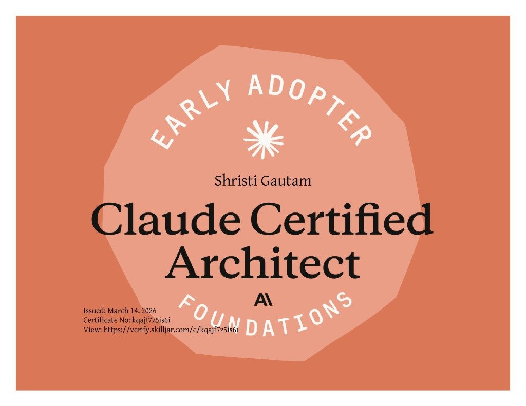 Claude Certified Architect Certificate Shristi Gautam