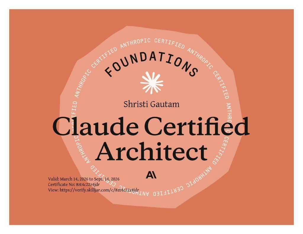 Claude Certified Architect Certificate Shristi Gautam Foundations