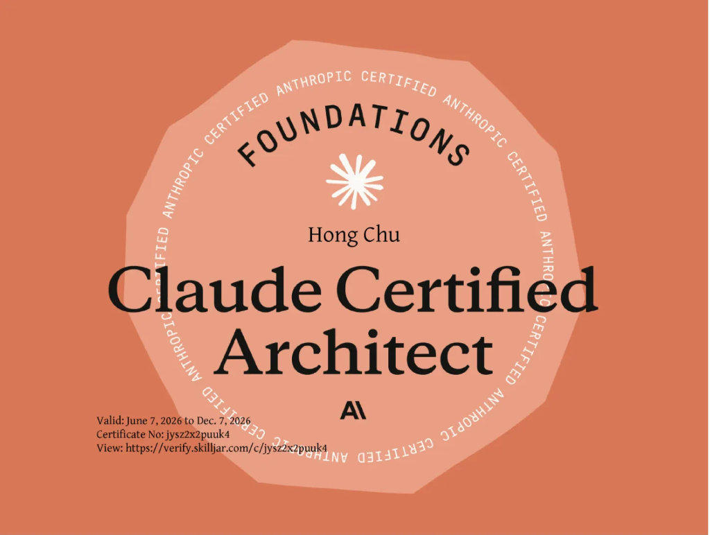 Claude Certified Architect Certificate Hong Chu